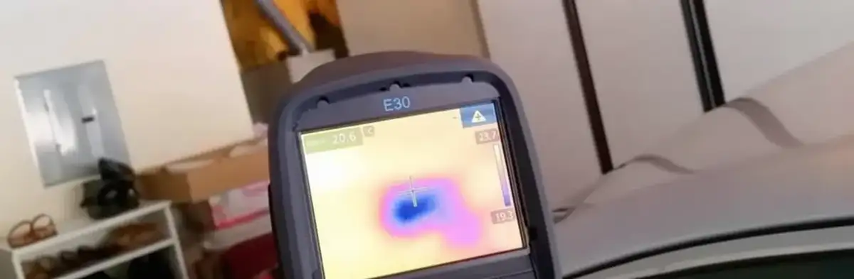 mold inspection using thermal imaging technology to detect moisture and hidden mold in a home in Los Angeles, CA